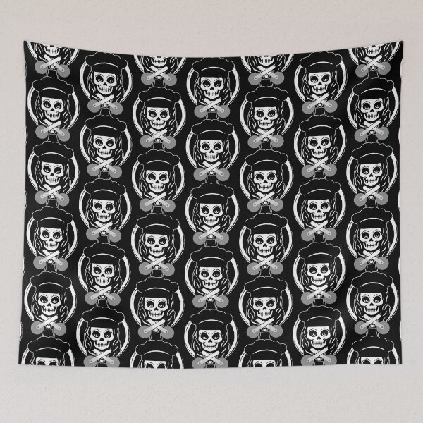Item preview, Female Pizza Chef Skull and Pizza Cutters White Logo designed and sold by Nuletto.