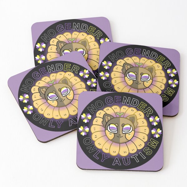 Item preview, nonbinary sunflower autism cat 2 designed and sold by XPLUSHMONSTERX.