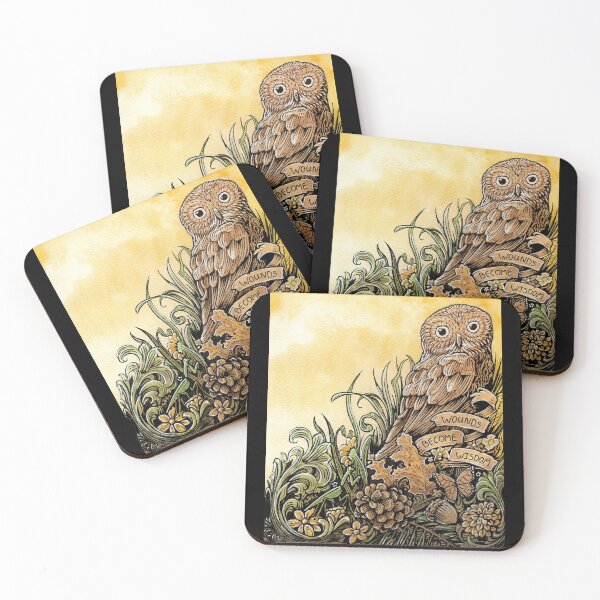 Item preview, Epic Pygmy Owl says Wounds Become Wisdom designed and sold by Ty Meier.