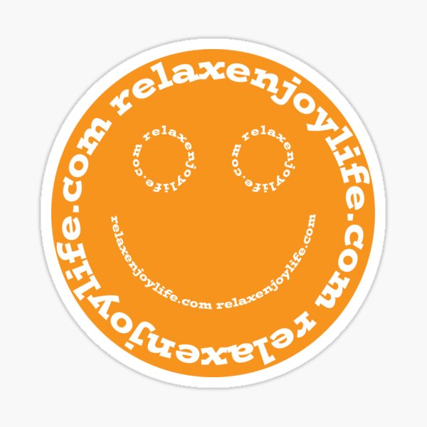 Item preview, RelaxEnjoyLife.com Smile with Orange 50100 Face and White Text designed and sold by RelaxEnjoyLife.