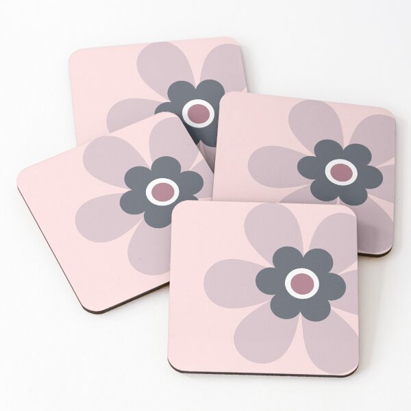 Item preview, Stand out from the crowd with this pastel retro 80s simple flower power block colour groovy graphic in baby pink and dark grey designed and sold by Caroline Laursen.