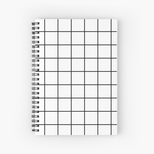 grid, black and white Spiral Notebook