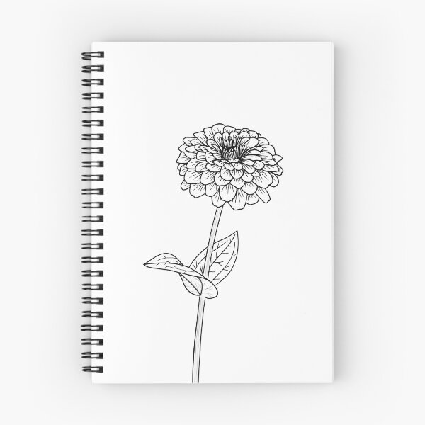 Item preview, Zinnia Fine Line Drawing designed and sold by BluebellPainter.