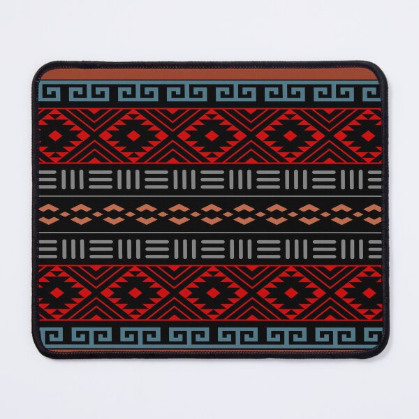 Item preview, Aztec Tribal Pattern Blues, Red, Browns, And Black designed and sold by handsoftime2020.