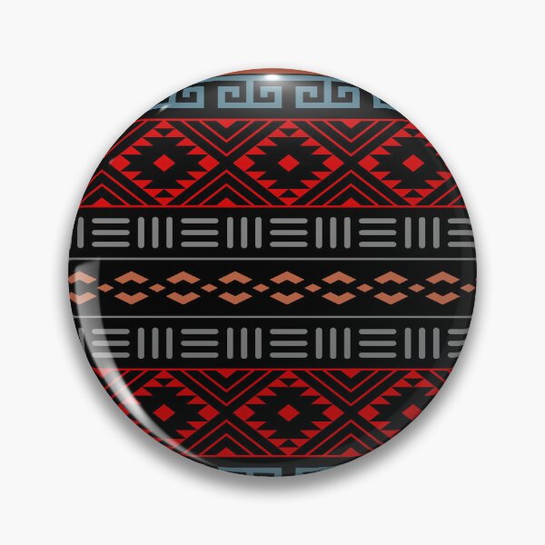 Item preview, Aztec Tribal Pattern Blues, Red, Browns, And Black designed and sold by handsoftime2020.