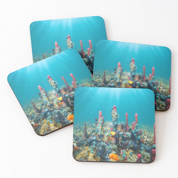 Item preview, Sunlight underwater with colorful marine life in the Caribbean sea designed and sold by Seaphotoart.