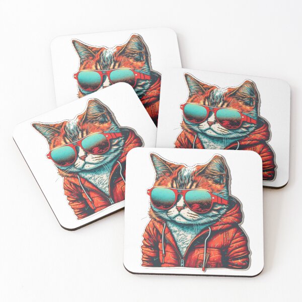 Artikelvorschau, Coole Katze mit Kapuzenpulli und Sonnenbrille entworfen und verkauft von RayFineArt.