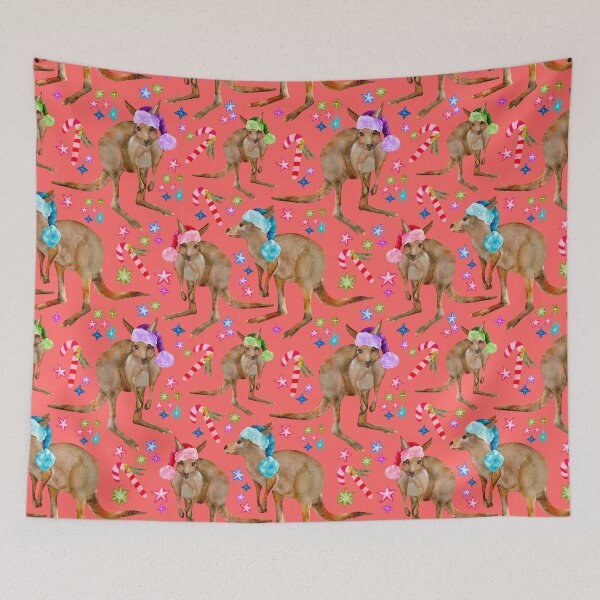 Item preview, Aussie Christmas Kangaroo Pattern  designed and sold by Sketchbook Designs.