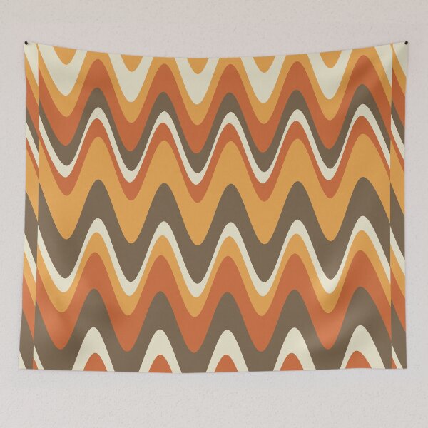 Item preview,  Groovy Disco Waves - 70s Brown and Orange Retro Swirl designed and sold by SunnyBrand.