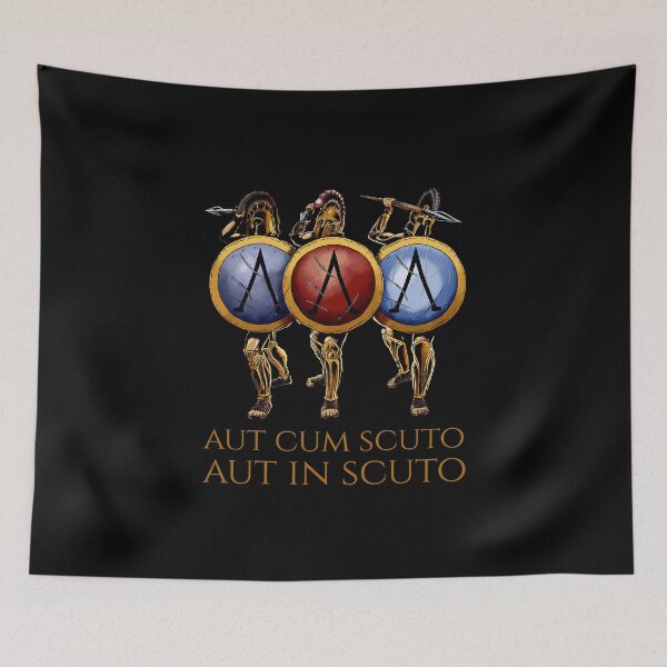 Item preview, Ancient Greek Latin Quote - Aut Cum Scuto Aut In Scuto designed and sold by Styrman.