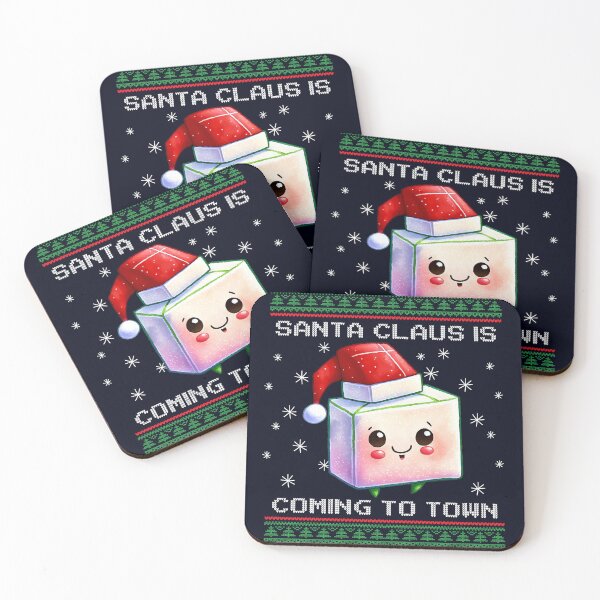 Item preview, Tofu Santa Is Coming To Town Fun Xmas, Vegan Ugly Christmas  designed and sold by GreenSlate.