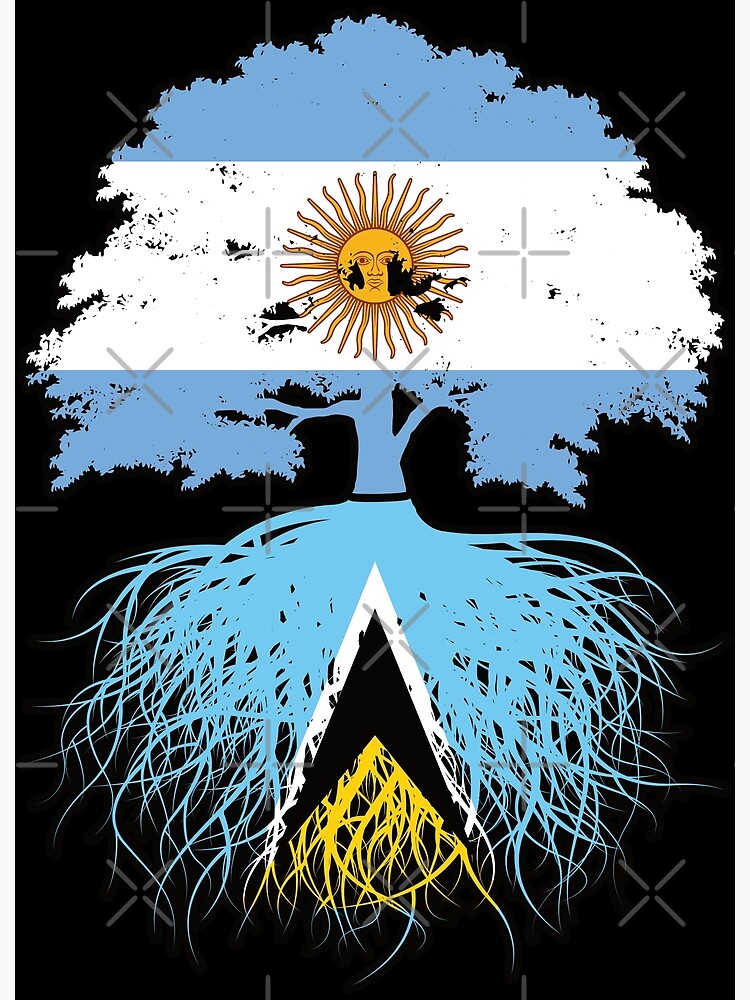 Disover Saint Lucia Saint Lucian Argentine Argentina Tree Roots Flag Premium Matte Vertical Poster
