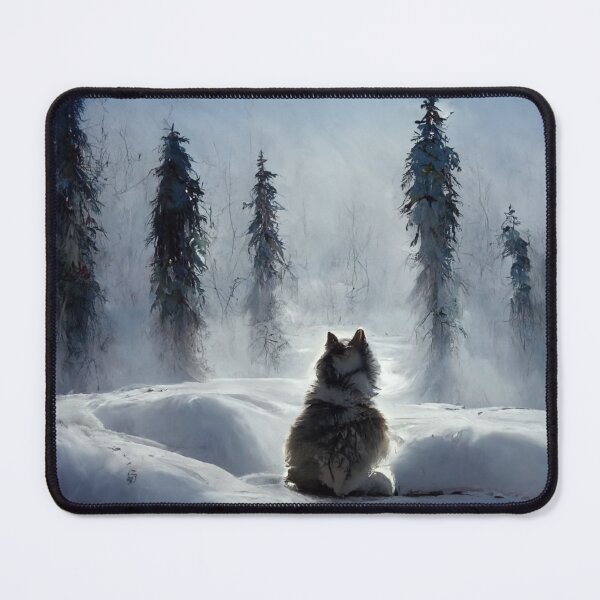Item preview, Alaskan-Malamute-Sitting-in-Winter-Forest designed and sold by Kirollos9.