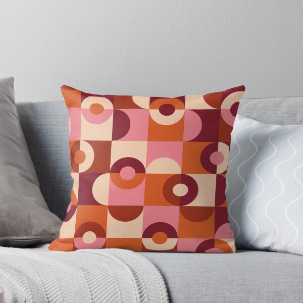 Artikelvorschau, Minimalistisches modernes abstraktes Kreismuster der Mitte des Jahrhunderts in Orange, Rosa, Braun und Burgunder entworfen und verkauft von Yasminepatterns .