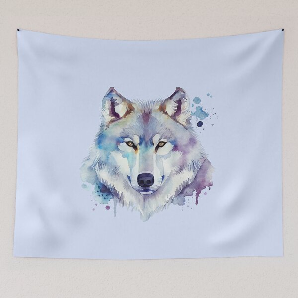 Item preview, Wolf Colourful Art, Watercolor Painting designed and sold by KOTOdesign.
