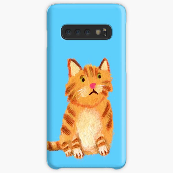 Ginger Cat on blue Samsung Galaxy Snap Case
