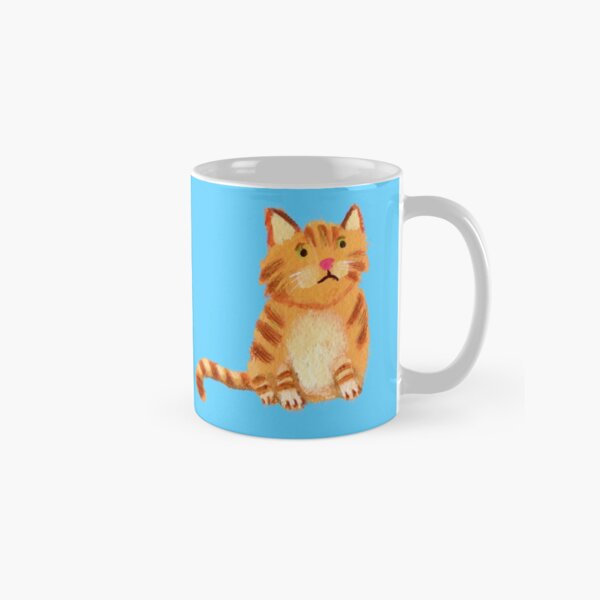 Ginger Cat on blue Classic Mug