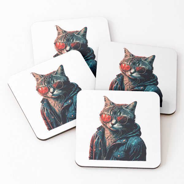 Artikelvorschau, Coole Katze mit Lederjacke entworfen und verkauft von RayFineArt.
