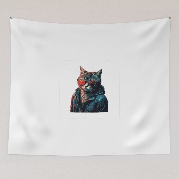 Item preview, Cool Cat wearing Leather Jacket designed and sold by RayFineArt.