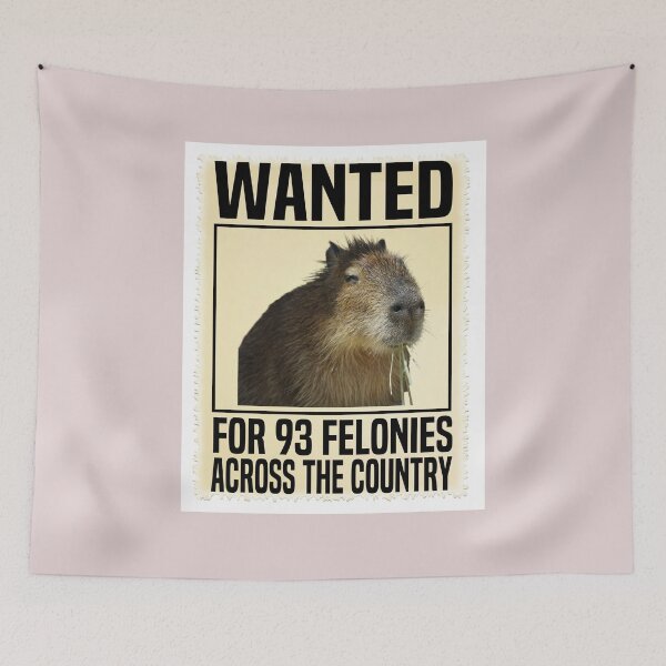 Item preview, Funny Capybara Mugshot Wanted For 93 Felonies Across The Country designed and sold by HalloweenGift.
