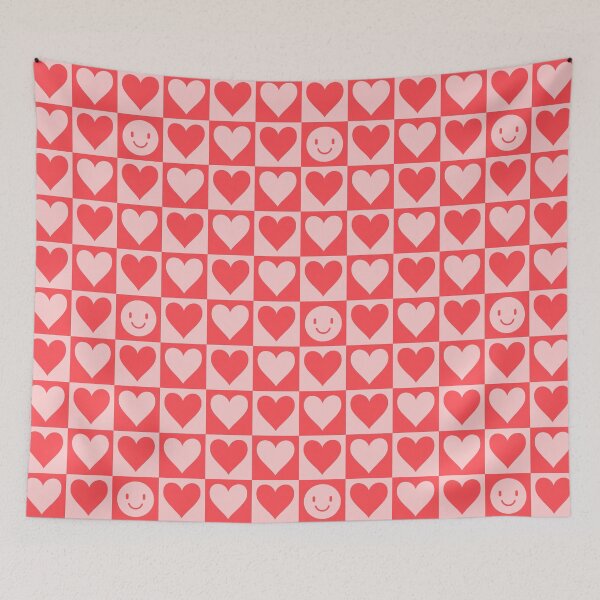 Item preview, Heart and Smiley Checkered Pattern | Reds designed and sold by rsty11.