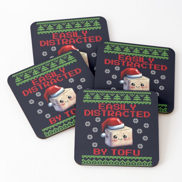 Item preview, Easily Distracted By Tofu, Vegan Ugly Christmas  designed and sold by GreenSlate.