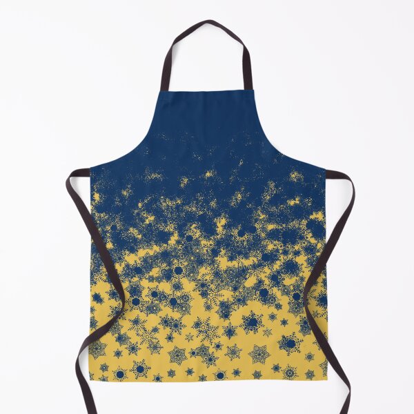 Item preview, Blizzard - Blue snowflakes on a golden background designed and sold by illustratious.