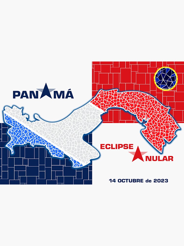 Thumbnail 3 of 3, Sticker, Panama Annular Eclipse 2023 designed and sold by Eclipse2024.