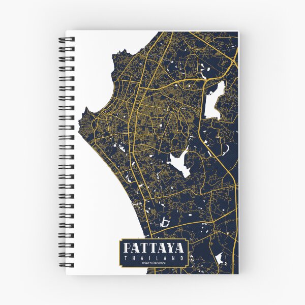 Item preview, Pattaya City Map of Thailand - Gold Art Deco designed and sold by deMAP.