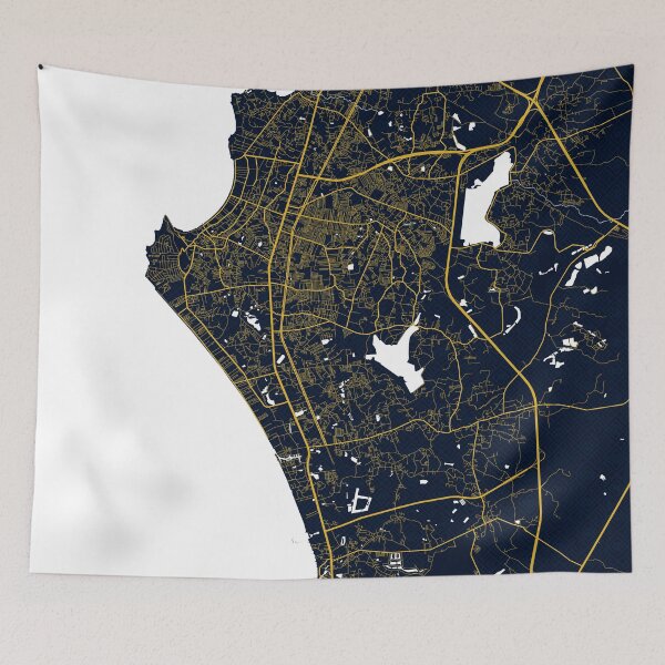 Item preview, Pattaya City Map of Thailand - Gold Art Deco designed and sold by deMAP.