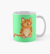 Ginger Cat on green Mug