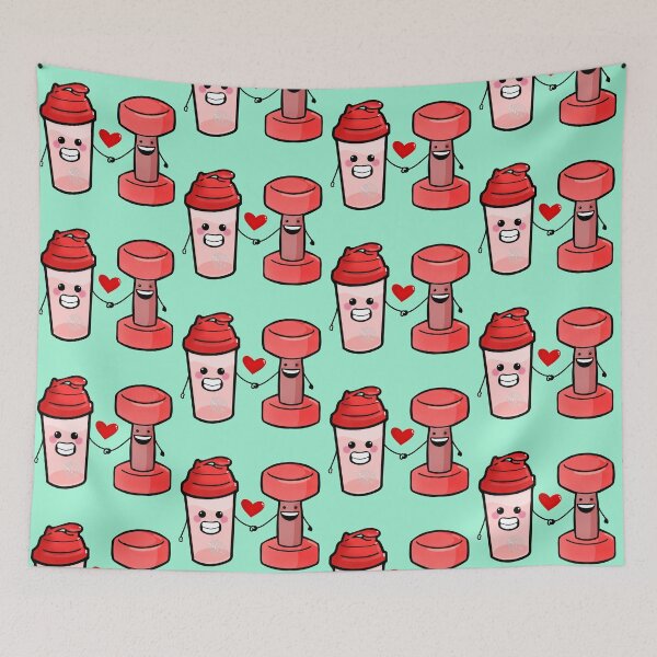 Item preview, Cute Protein Shaker And weights Valentines Day  designed and sold by SusanaDesigns.