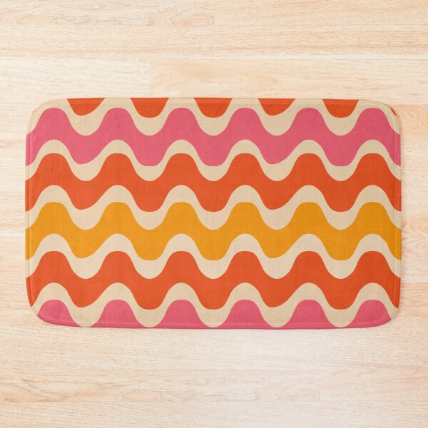 Item preview,  Retro style  Waves  Pattern in pink, orange and red designed and sold by Yasminepatterns .