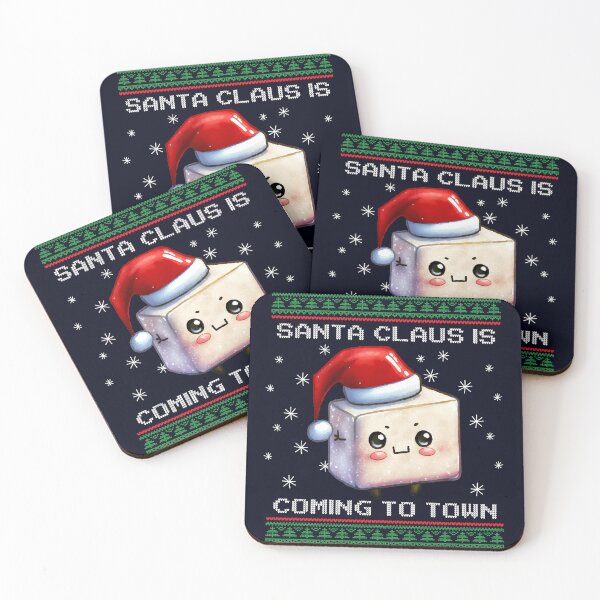 Item preview, Tofu Santa Is Coming To Town Fun Xmas, Vegan Ugly Christmas  designed and sold by GreenSlate.