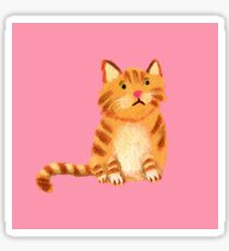 Ginger Cat on pink Sticker