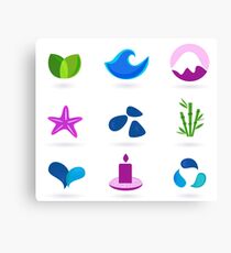 WELLNESS ICONS ON WHITE Canvas Print