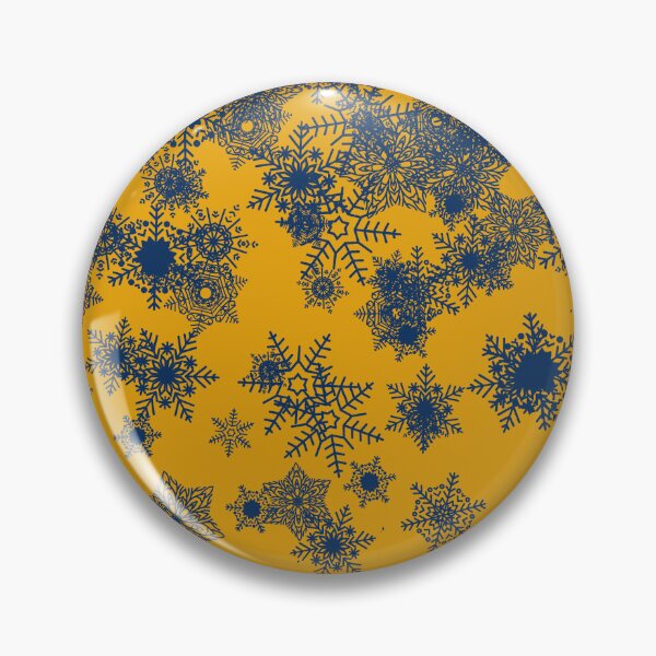 Item preview, Blizzard - Blue snowflakes on a yellow background designed and sold by illustratious.