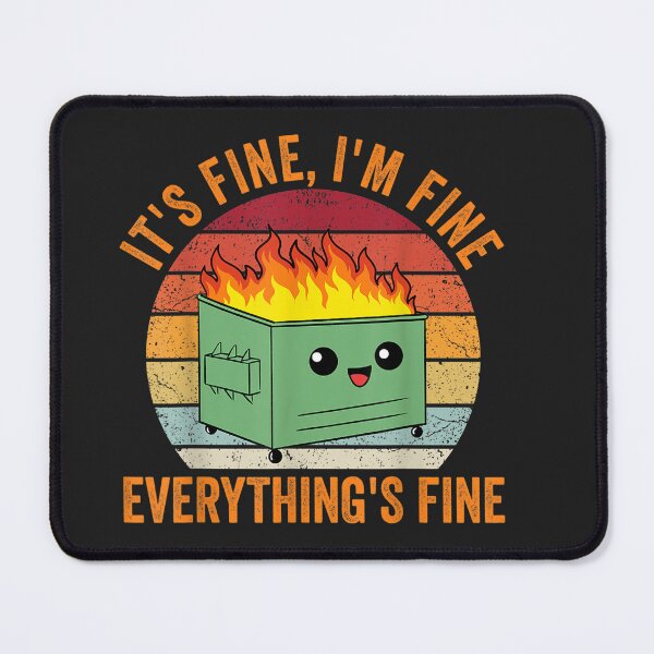 Item preview, Funny Cat shirt, It's Fine I'm Fine Everything Is Fine Cat T-Shirt designed and sold by Glitche-Shop.