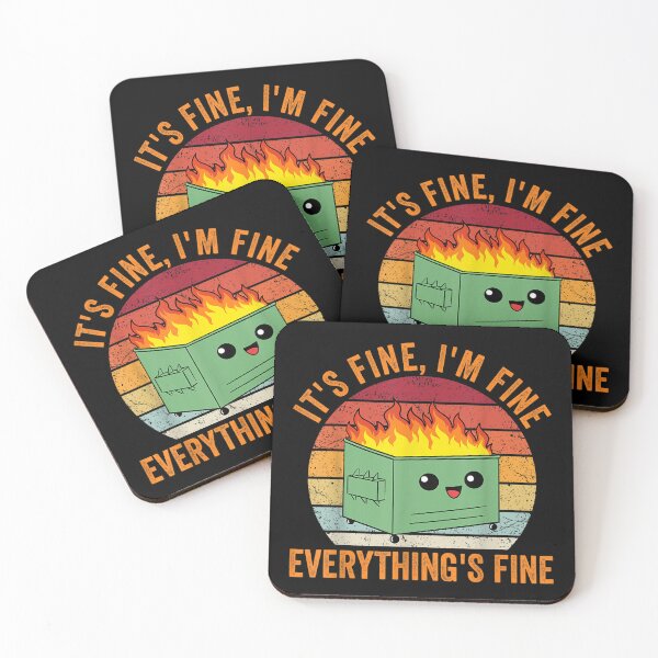 Item preview, Funny Cat shirt, It's Fine I'm Fine Everything Is Fine Cat T-Shirt designed and sold by Glitche-Shop.