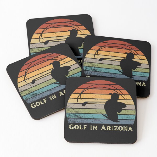 Artikelvorschau, Kopie des Golfspielens im Arizona-Golffan-Golfspieler-Vintagen Sonnenuntergang entworfen und verkauft von Rrrainbow.