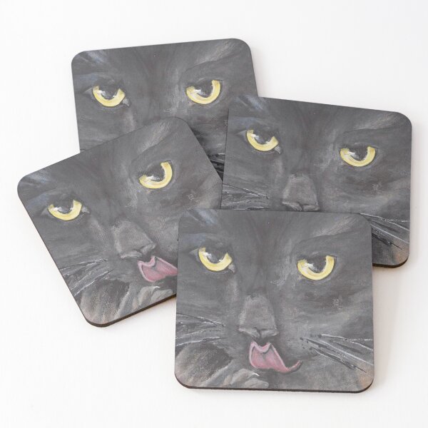 Item preview, Yellow Eyed Black Cat Face designed and sold by Sally peckham.