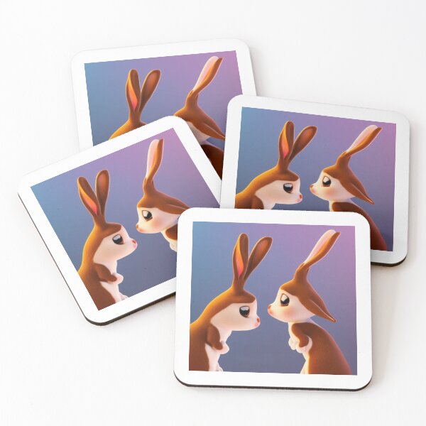 Item preview, Rabbits Kissing.  Kissing Animals designed and sold by LeanDesigns.