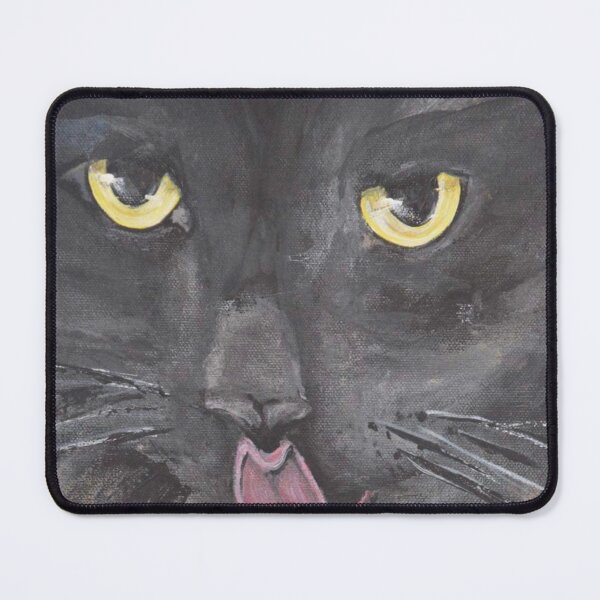 Item preview, Yellow Eyed Black Cat Face designed and sold by Sally peckham.