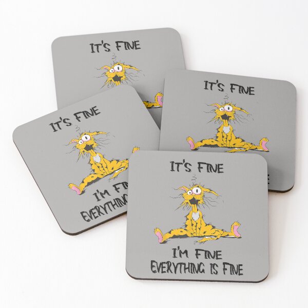 Item preview, Funny Cat shirt, It's Fine I'm Fine Everything Is Fine Cat T-Shirt designed and sold by Glitche-Shop.