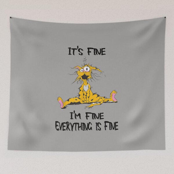 Item preview, Funny Cat shirt, It's Fine I'm Fine Everything Is Fine Cat T-Shirt designed and sold by Glitche-Shop.