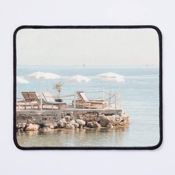 Item preview, White Beach Umbrella Print, Sun Lounger Beach Art, Fine Art Beach Photography, Antibes France, French Riviera Print, Cote Dazur Provence Print designed and sold by radub85.