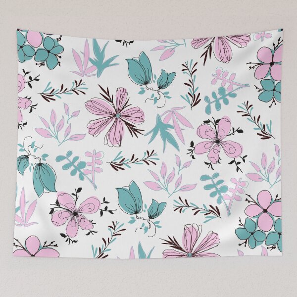 Item preview, Our Hidden Love-Garden (pink-turquoise) designed and sold by Dorina Larsdotter.