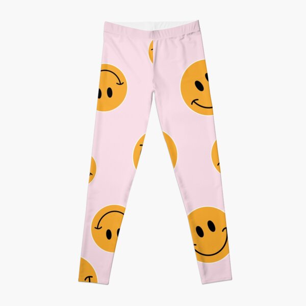 Beige Smiley Pattern Leggings