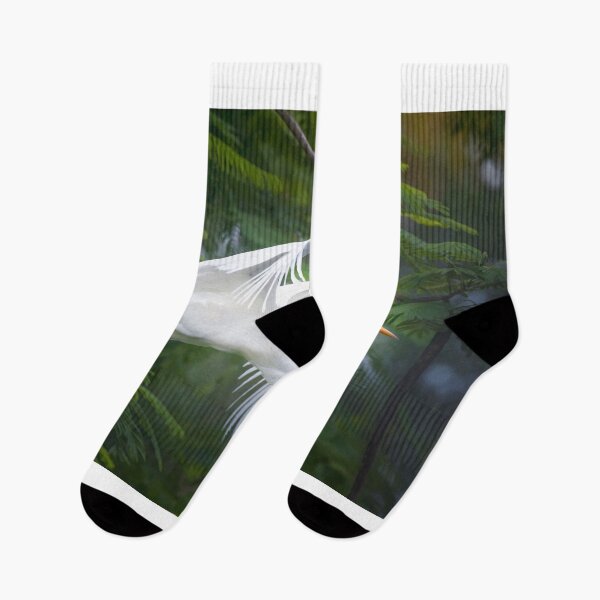 Item preview, Great White Egret Takes Flight designed and sold by VisualVoyages.