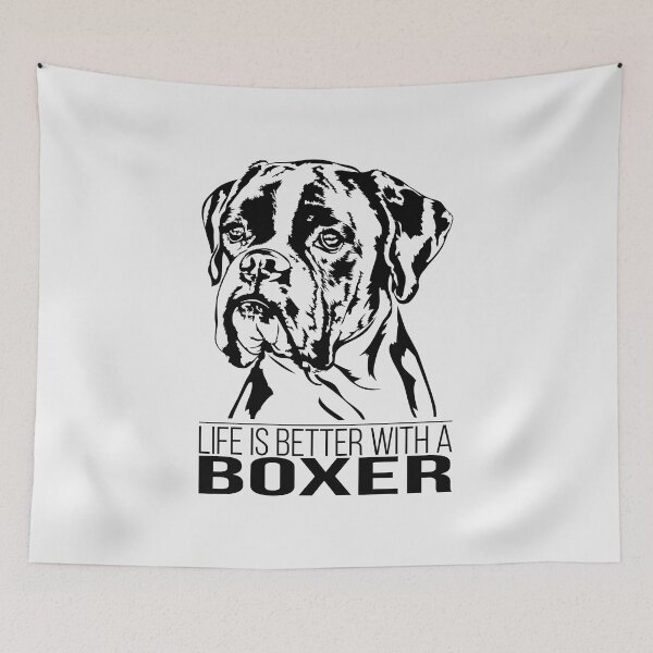 Item preview, Boxer dog life is better dog saying designed and sold by dogarts.